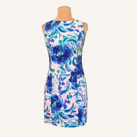 Lilly Pulitzer Dresses & Skirts - Lilly Pulitzer Pique Mila Shift Dress 0 Lilac Blue Multi Floral Resortwear EUC